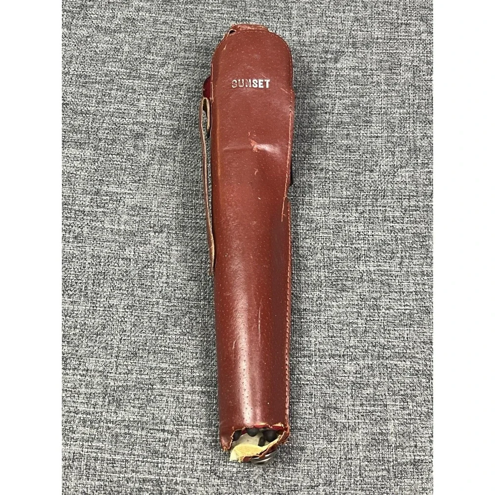Vintage SUNSET Tabletop Telescoping Chrome‎ Tripod With Case Japan 11